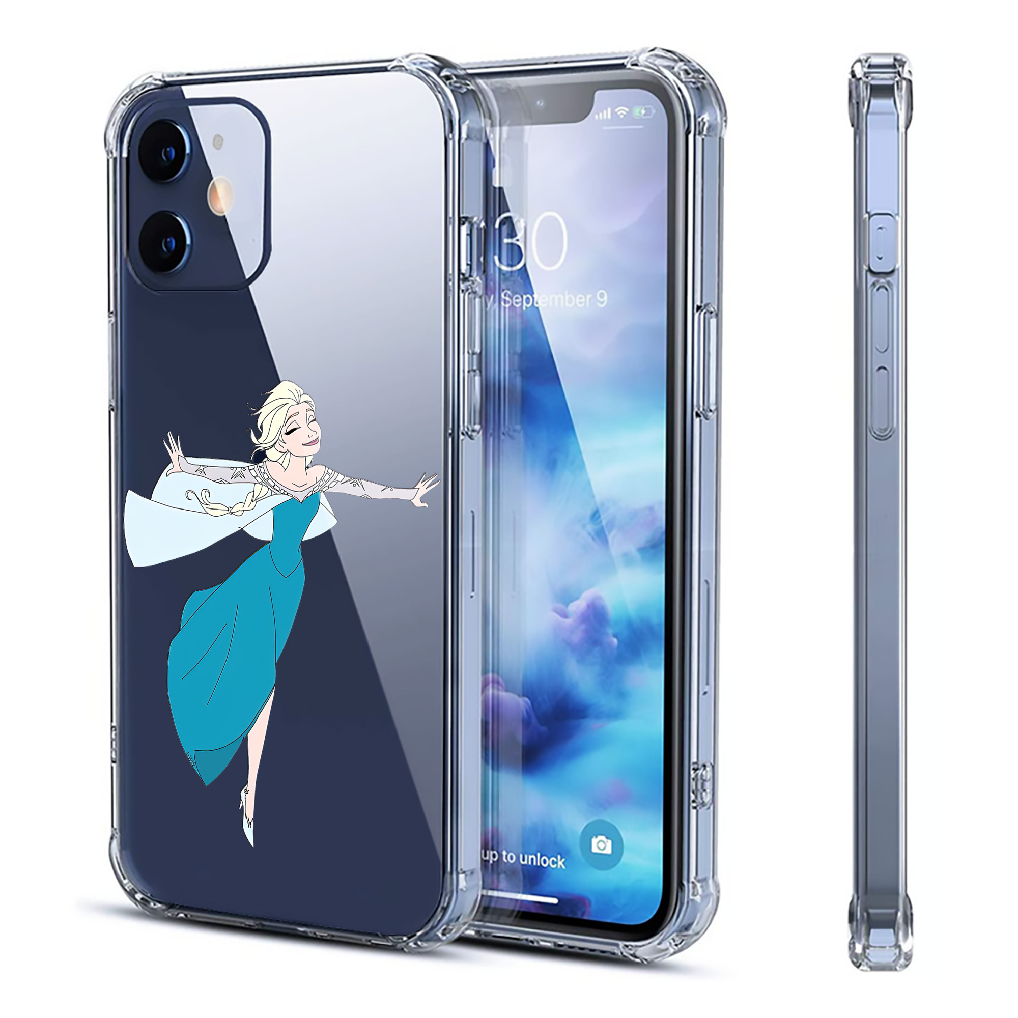 （画像用） アナと雪の女王 アンナ エルサ Frozen Anna Elsa 【iPhone 12シリーズ対応】透明スマホケース（クリアソフトケース）